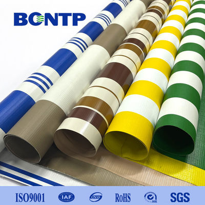 Waterproof PVC Stripe Tarpaulin 2.7m Width For Outdo Or Awning