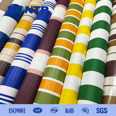 Waterproof PVC Stripe Tarpaulin 2.7m Width For Outdo Or Awning