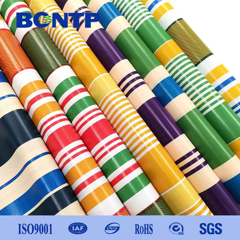 Waterproof PVC Stripe Tarpaulin 2.7m Width For Outdo Or Awning